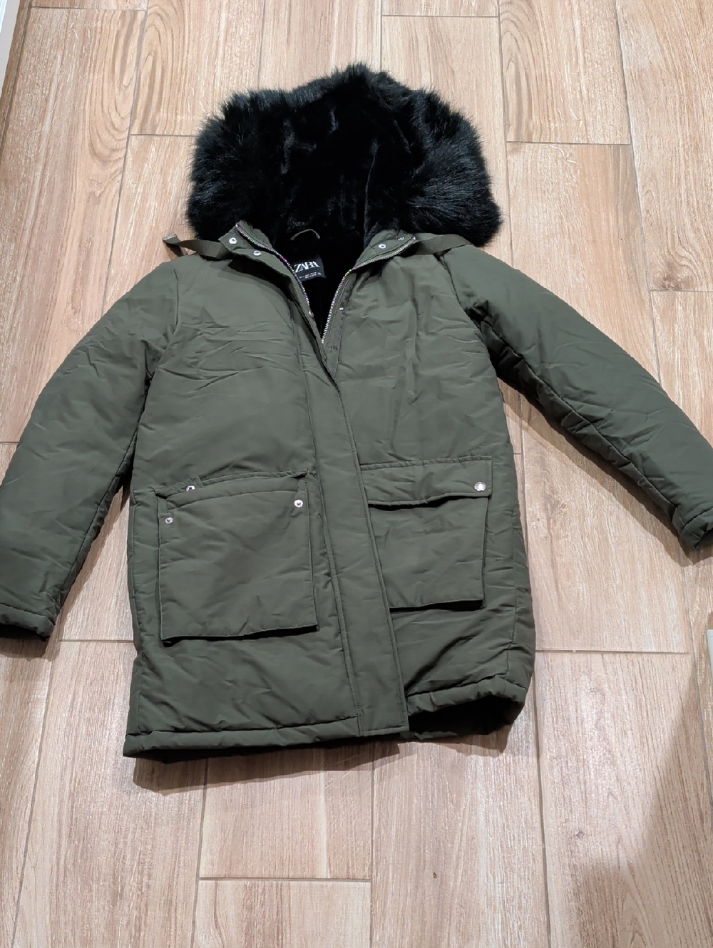 Zara Black Faux Fur Coat - Soft Plush Finish